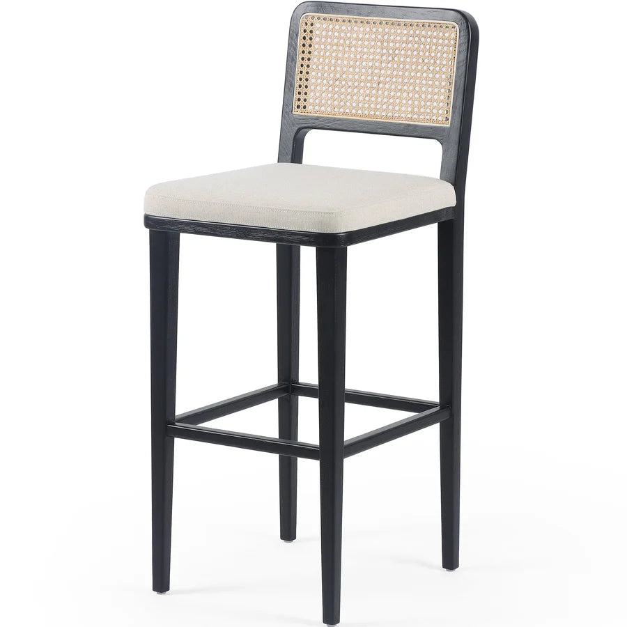 COZAL – Mid Century Style Barstool with Cane Work Back