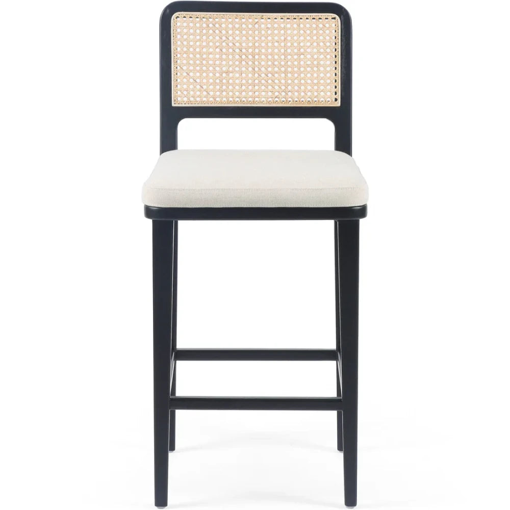 COZAL – Mid Century Style Barstool with Cane Work Back
