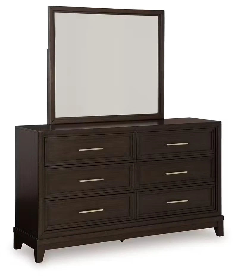 ALVARA – Retro Style Dark Brown Bedroom Set