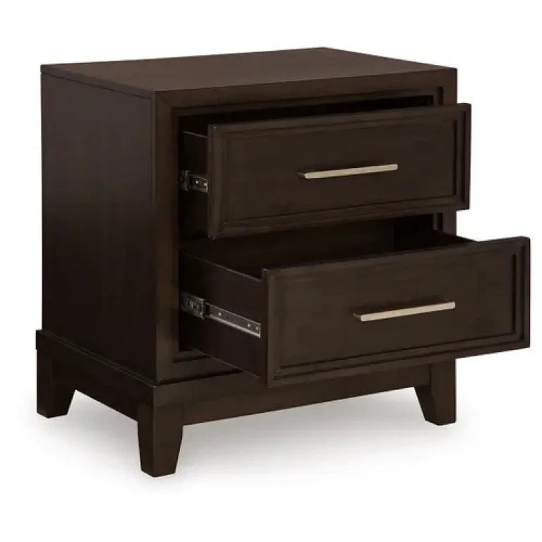 ALVARA – Retro Style Dark Brown Bedroom Set