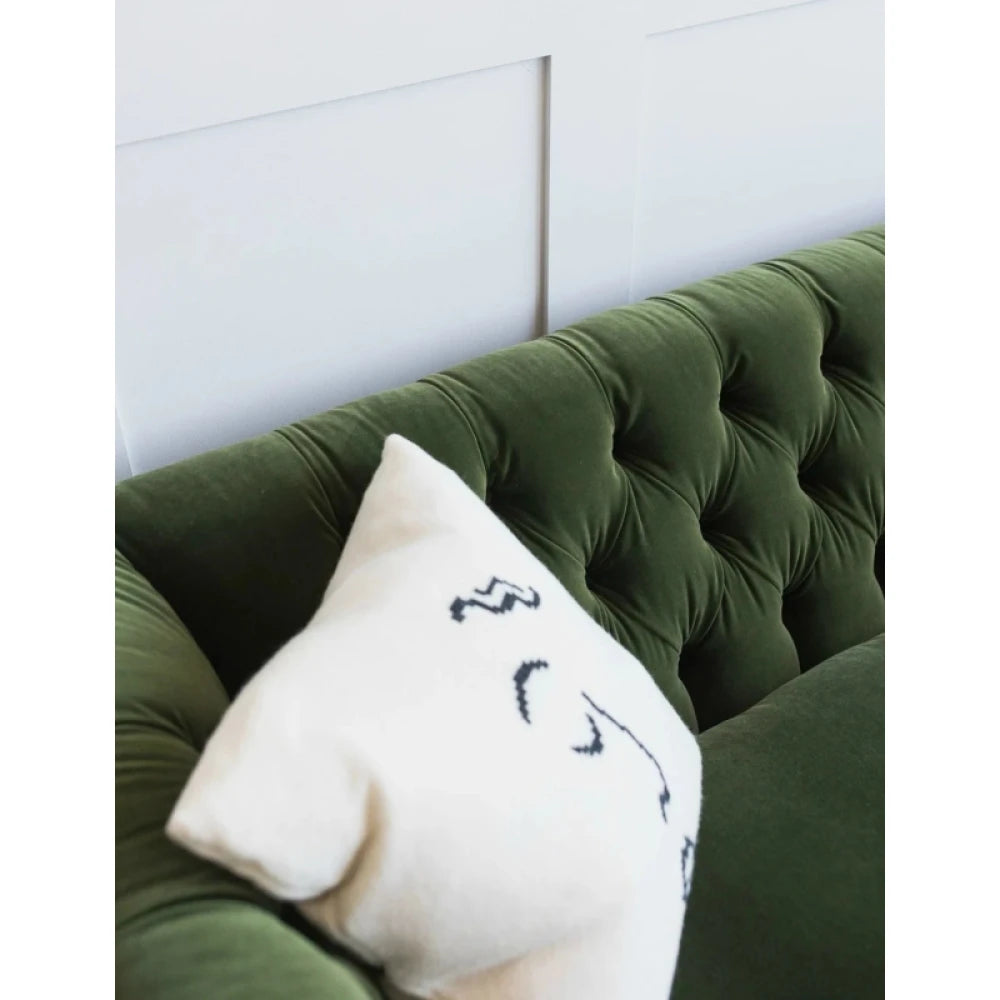 GRANDIOSE – Green Velvet Tufted Three Seater Sofa