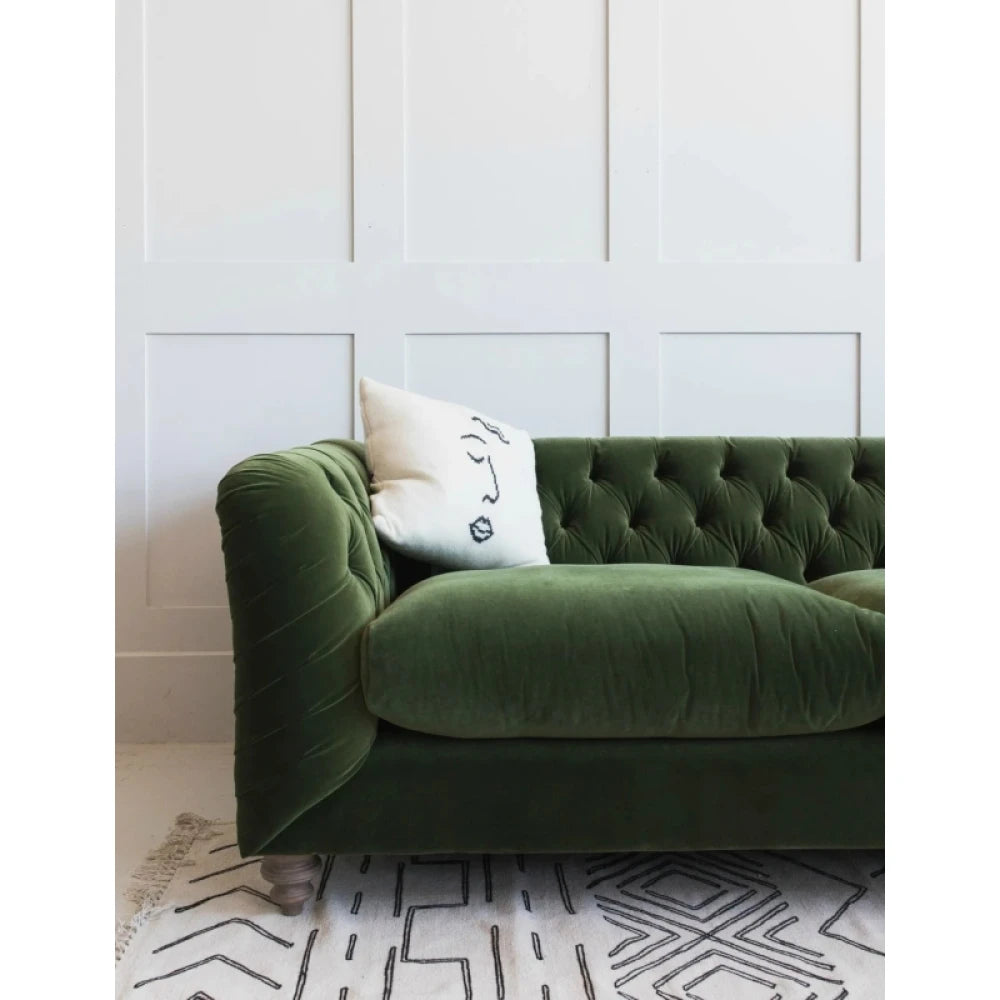 GRANDIOSE – Green Velvet Tufted Three Seater Sofa
