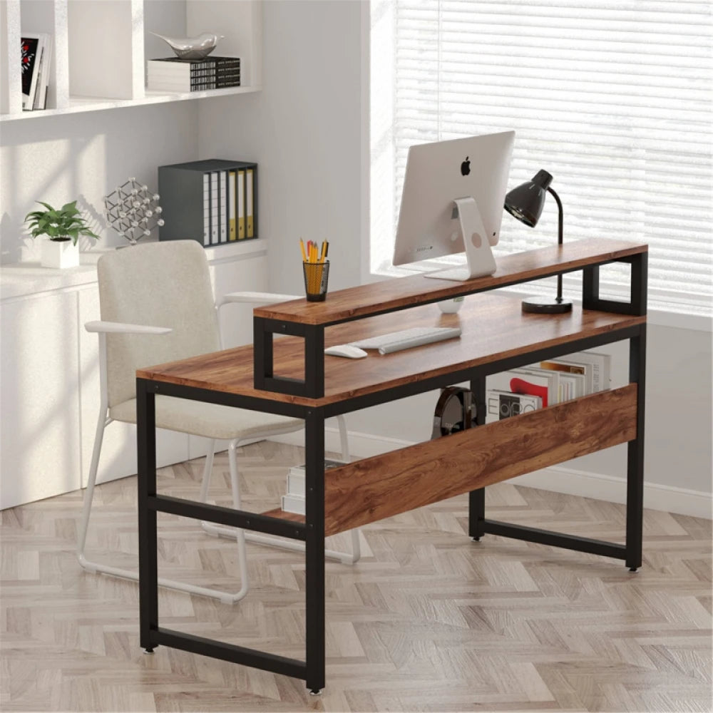 HENRY – Work Desk with Monitor Stand and Shelf