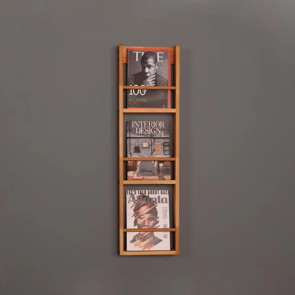 NYRA – Medium Brown Floating Magazine Rack