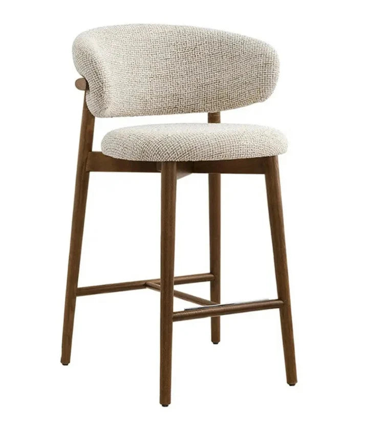LUNELLE – Arched Back Grey & Brown Bar Stool