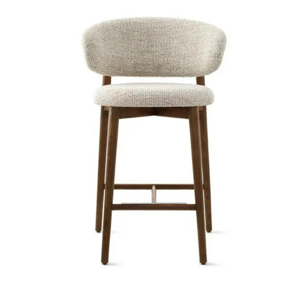 LUNELLE – Arched Back Grey & Brown Bar Stool