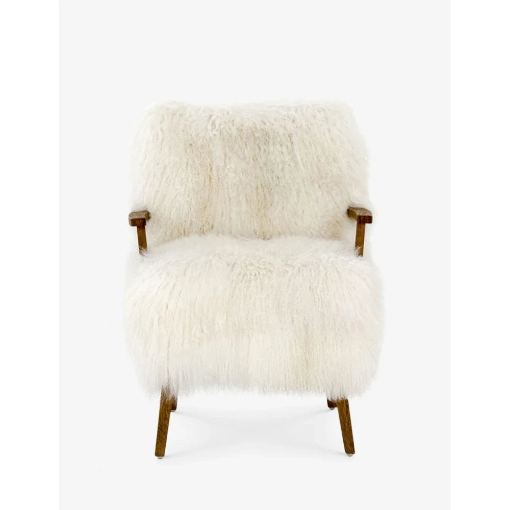 CELESTE – Luxury Style White Fur Accent Arm Chair