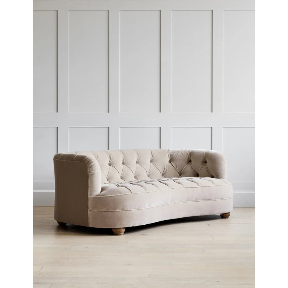 KUFEH – Beige Curved Three Seater Sofa
