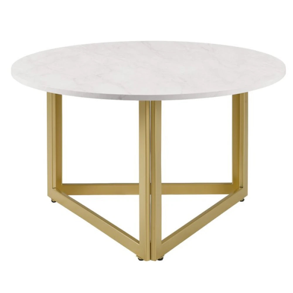 LAYA – Coffee Table with Metallic Triangular Base