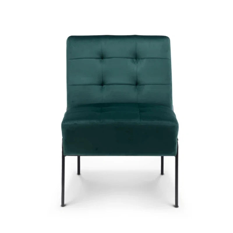 LEVENT – Green Velvet with Black Metallic Frame Accent Chair