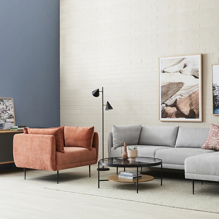 VORRIN – Rustic Orange Low Back Style Sofa Chair