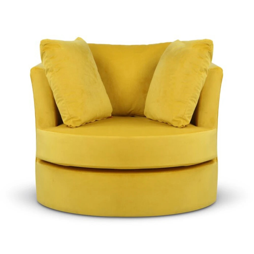 LIONEL – Elegant Yellow Sofa Chair with Cushions