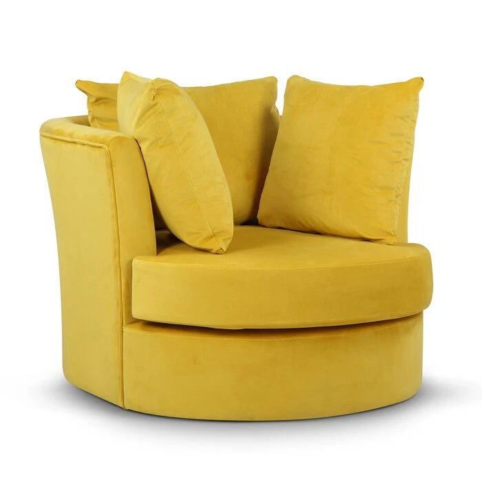 LIONEL – Elegant Yellow Sofa Chair with Cushions