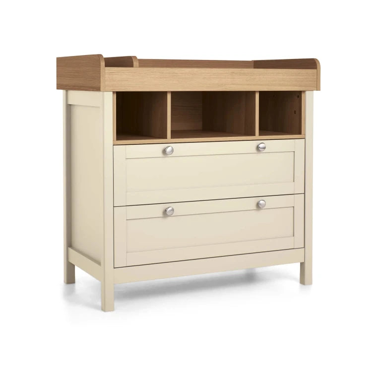NIVARA – Mid Century Style Oak Brown & Cream Changing Table