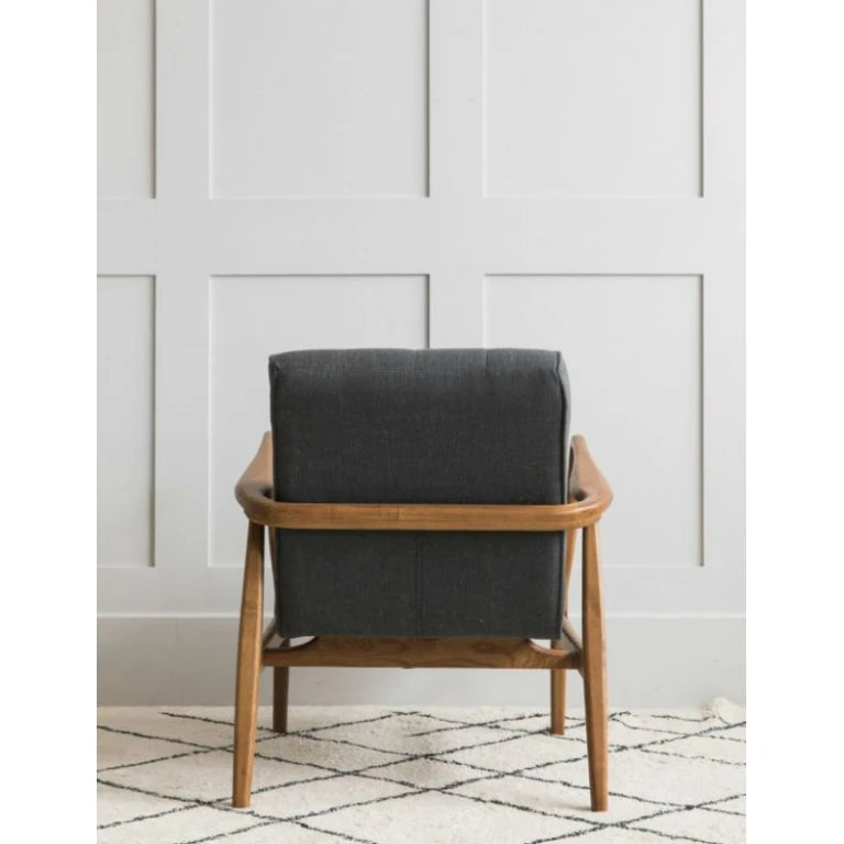 NOFOA – Grey & Brown Wooden Arm Chair