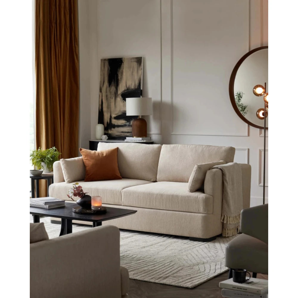MOCCA – Oatmeal Traditional Three Seater Sofa