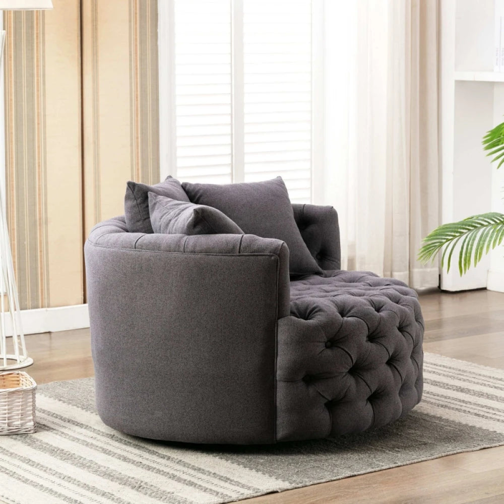 MONTRE – Dark Grey Round Barrel Chair