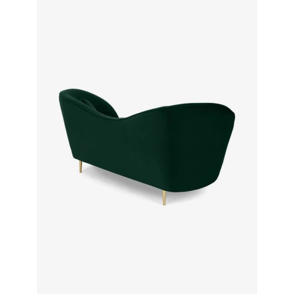 MOSS – Elegant Curved Green Sofa with Brass Legs