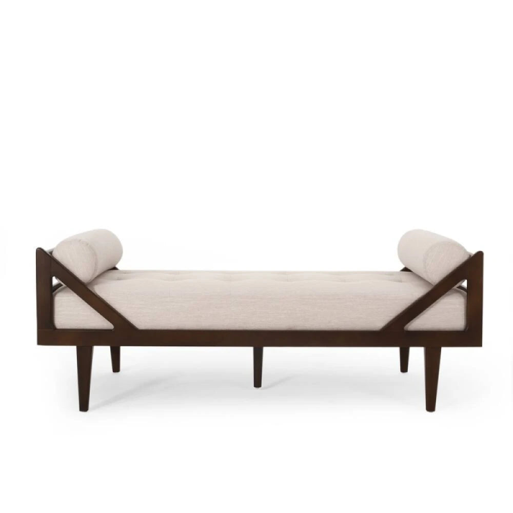 NAYLE – Classic Wooden Daybed with Two Neck Pillows