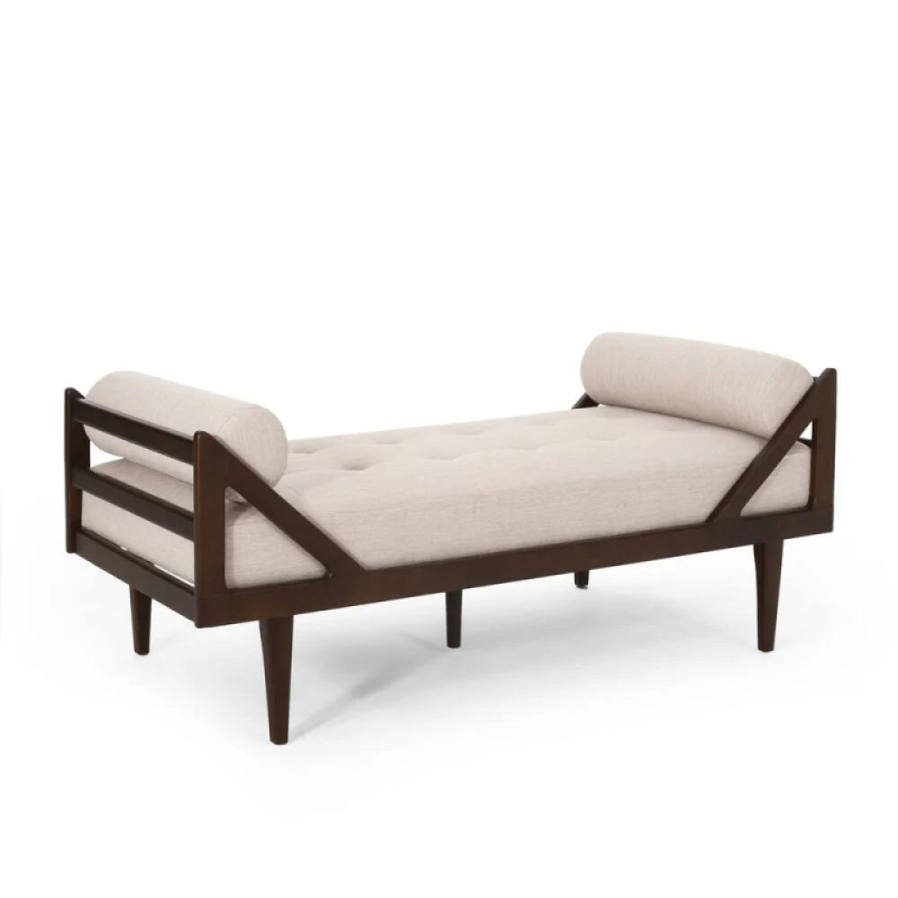 NAYLE – Classic Wooden Daybed with Two Neck Pillows