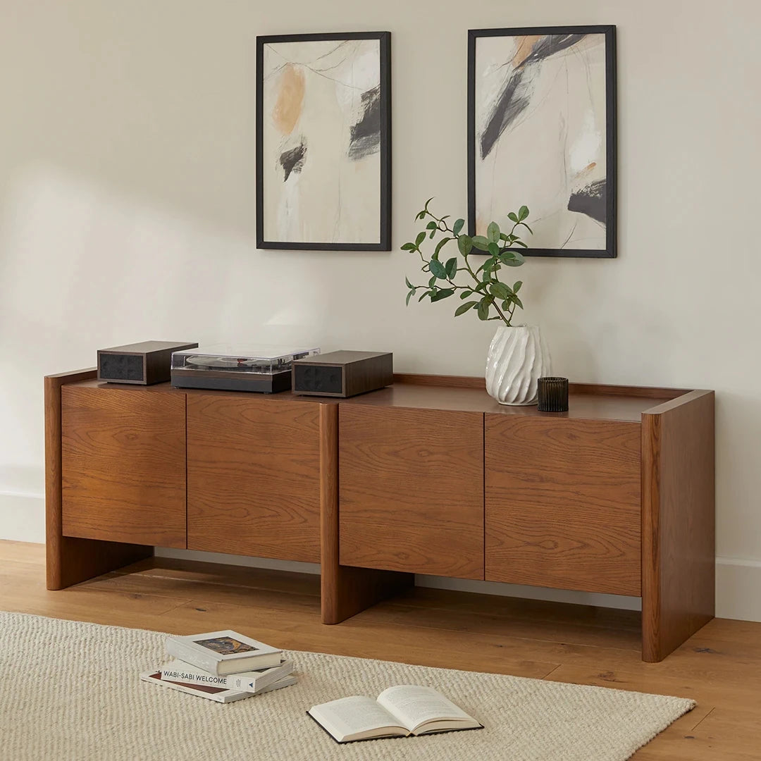 OLSEN – Round leg Medium Brown Color Side Board