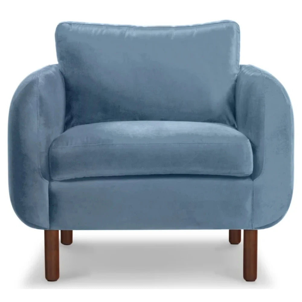 ORHAN – Dust Blue Round Arm Sofa Chair