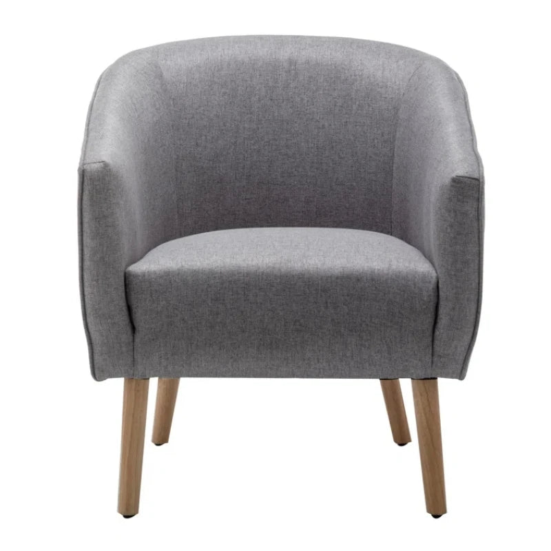 RHINO – Grey Accent Chair with Oak Brown Legs