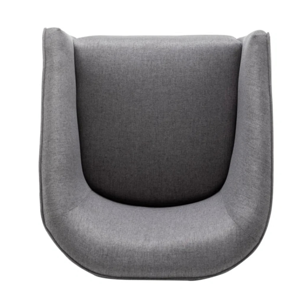 RHINO – Grey Accent Chair with Oak Brown Legs
