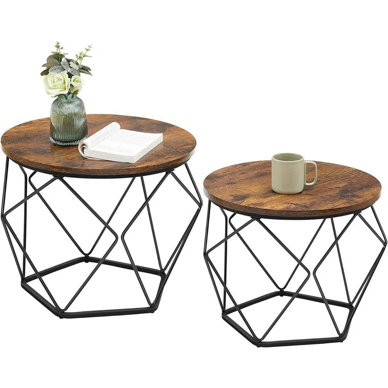 ROMANO - Coffee Table Set with Geometrical Base