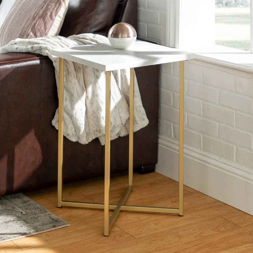 QUESH - Crossed Legs Marble Top Side Table