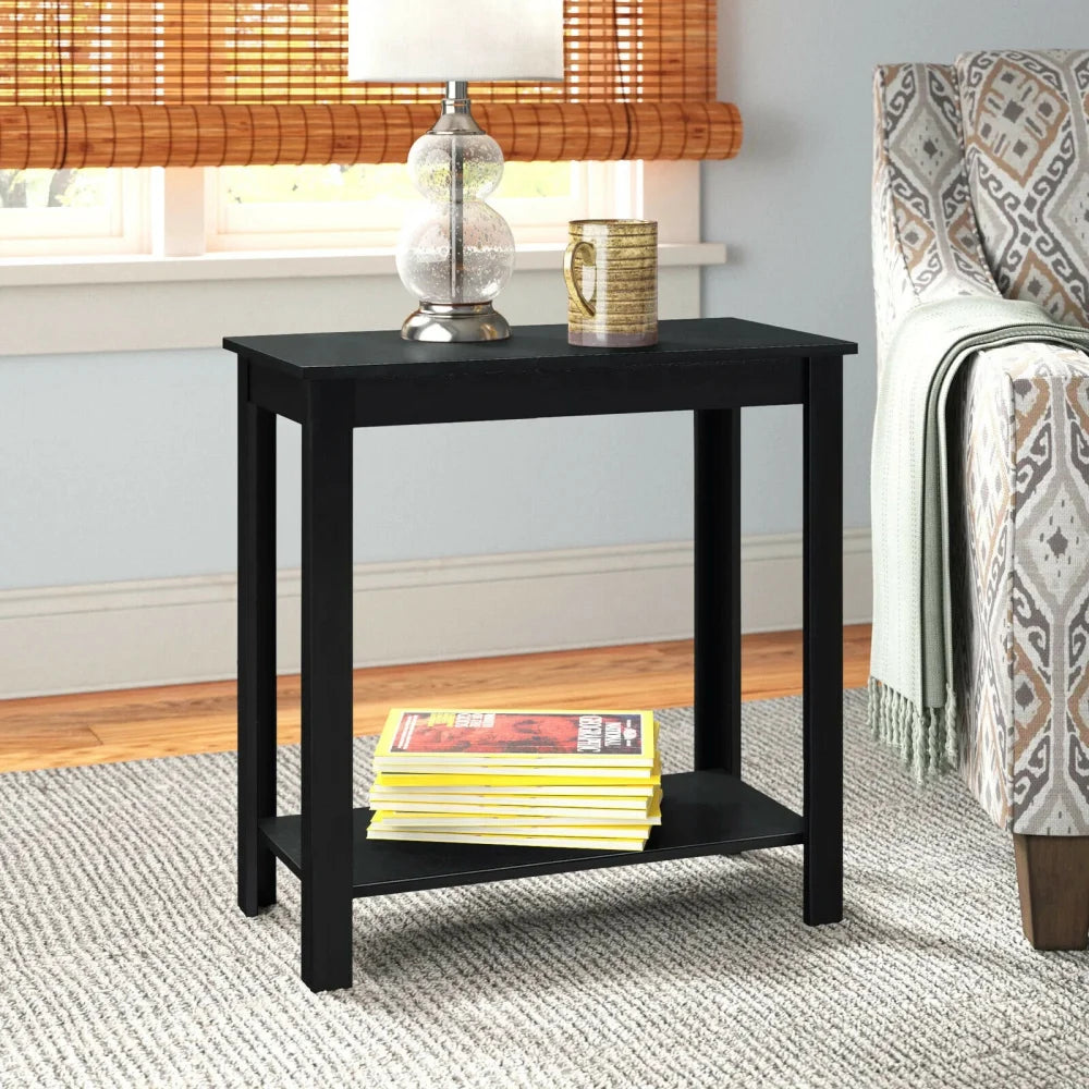 BERELEY - Storage Sofa End Table Wooden Black