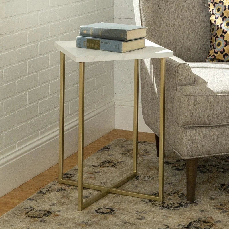 QUESH - Crossed Legs Marble Top Side Table