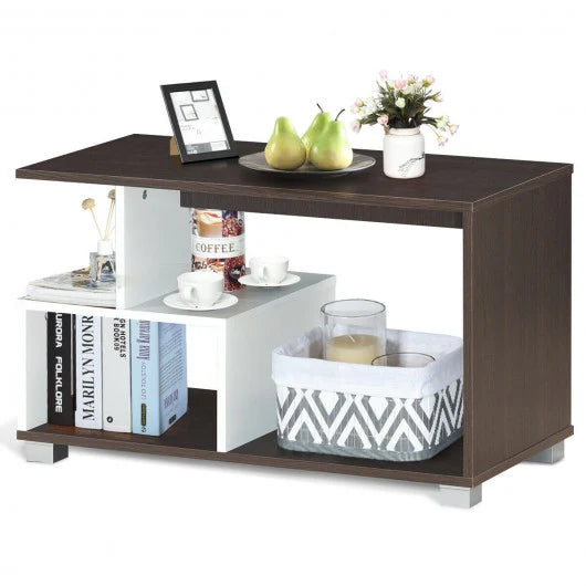 SEASON - Storage Coffee Center Table Dark Brown & White