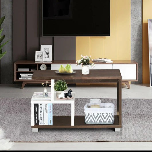 SEASON - Storage Coffee Center Table Dark Brown & White
