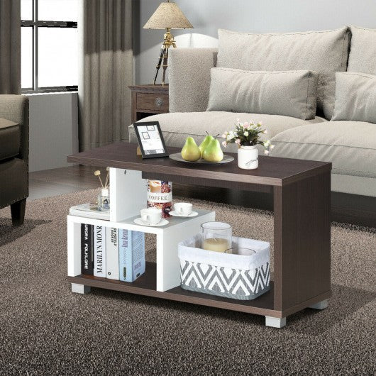 SEASON - Storage Coffee Center Table Dark Brown & White