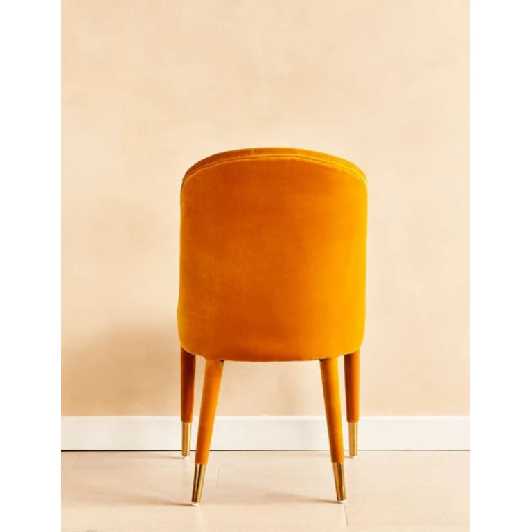 CEYAR – Mustard Sofa Chair with Brass Cap Legs