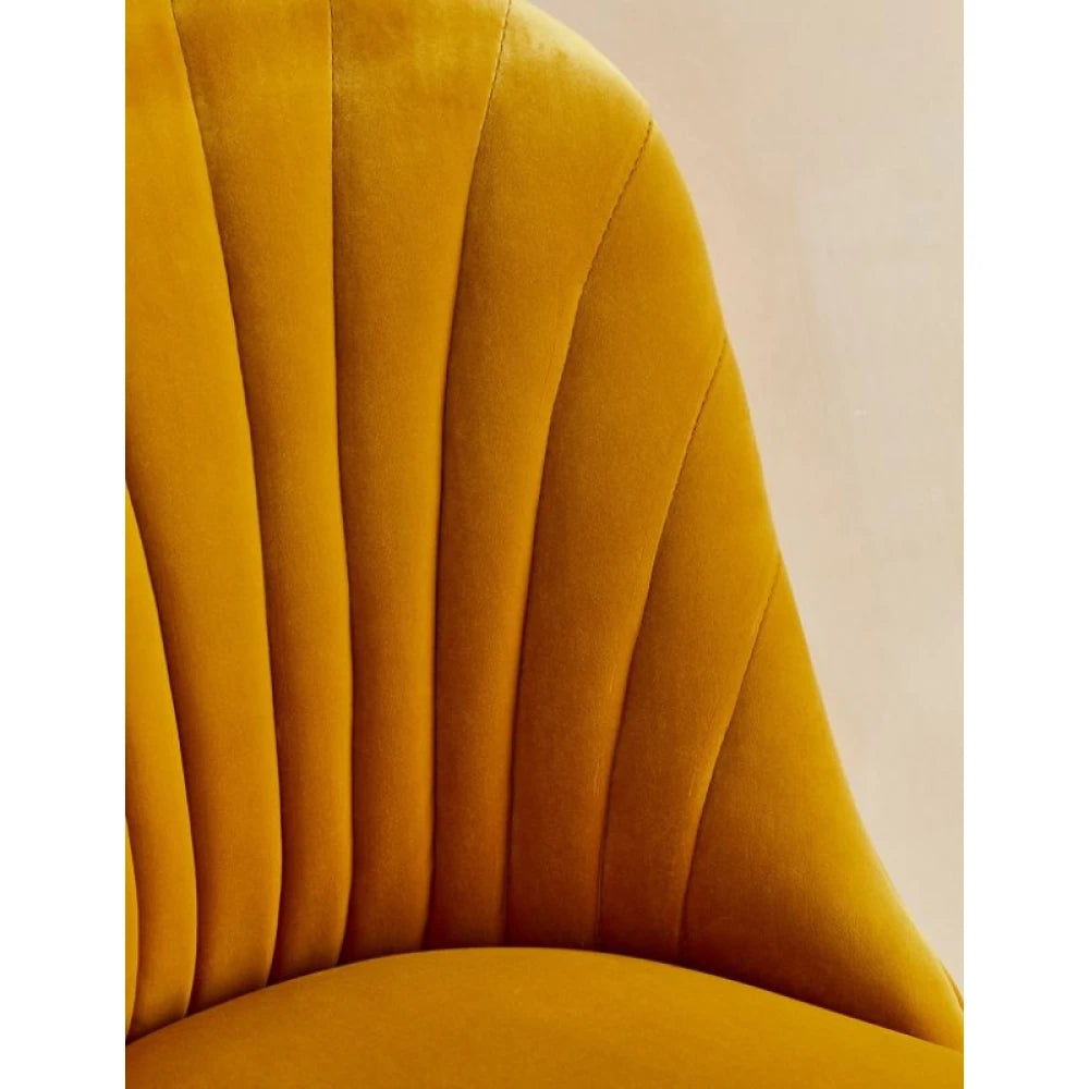 CEYAR – Mustard Sofa Chair with Brass Cap Legs