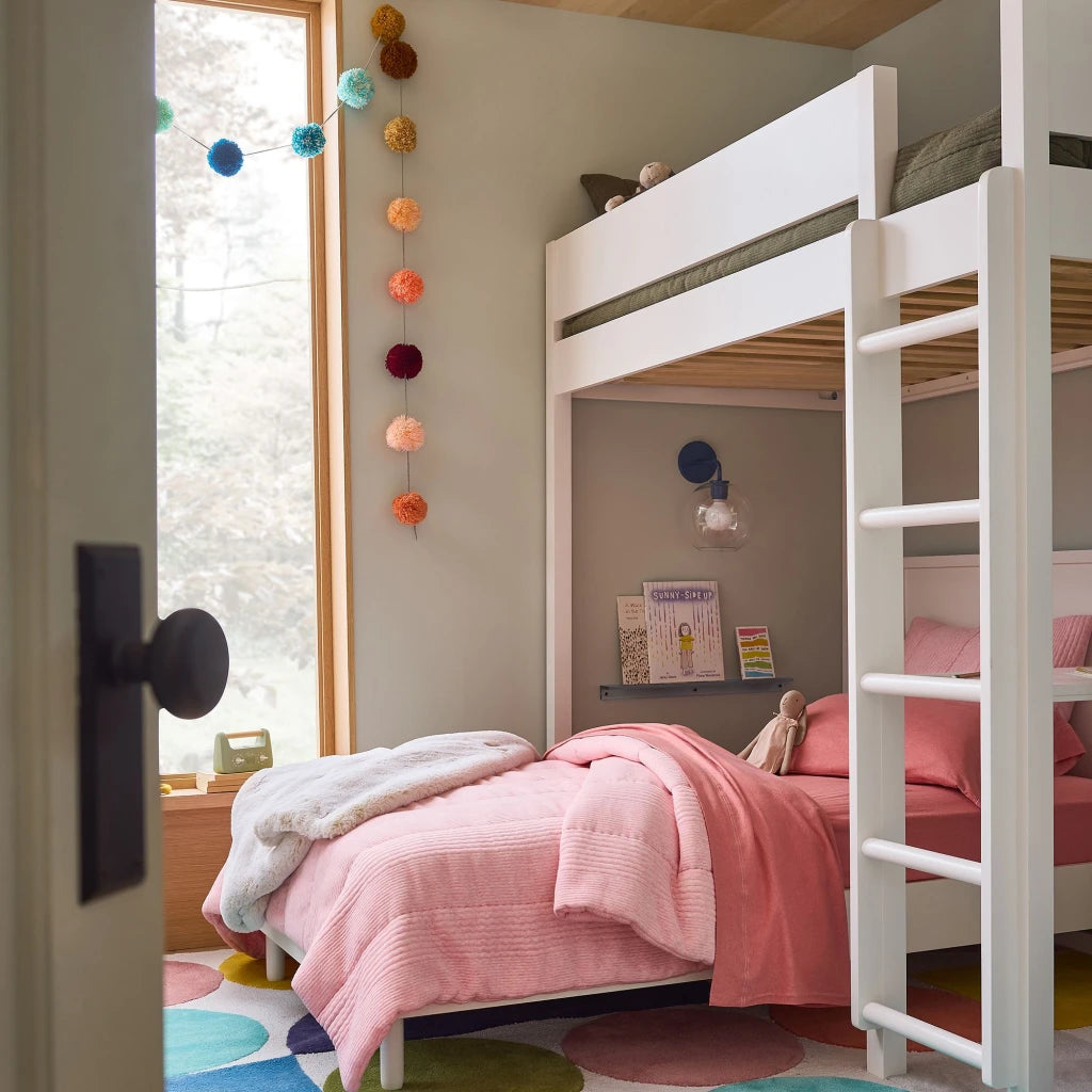 NOYA- White Contemporary Bunk Bed With Separate Single Bed