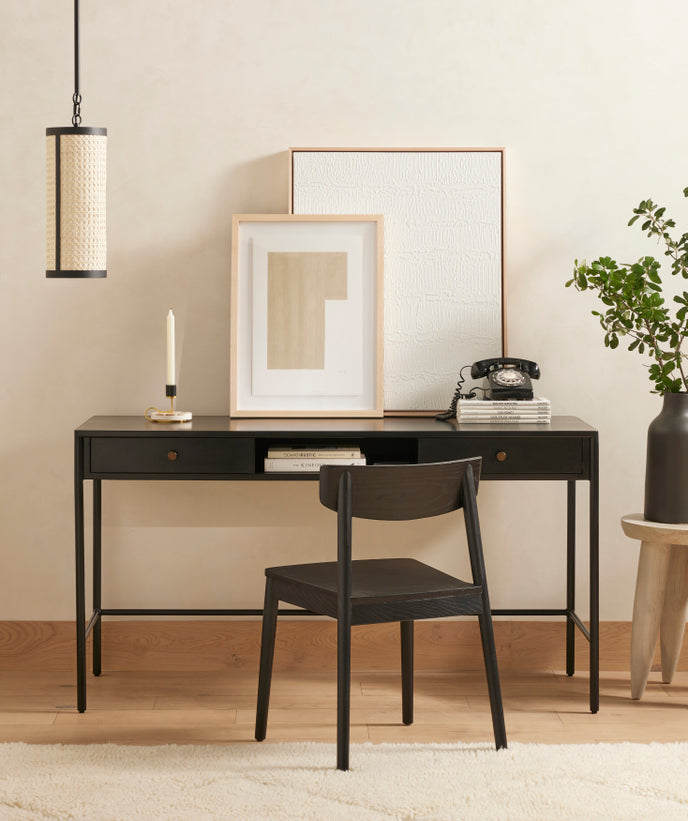 FONDA – Sleek Black Metallic Frame Work Desk