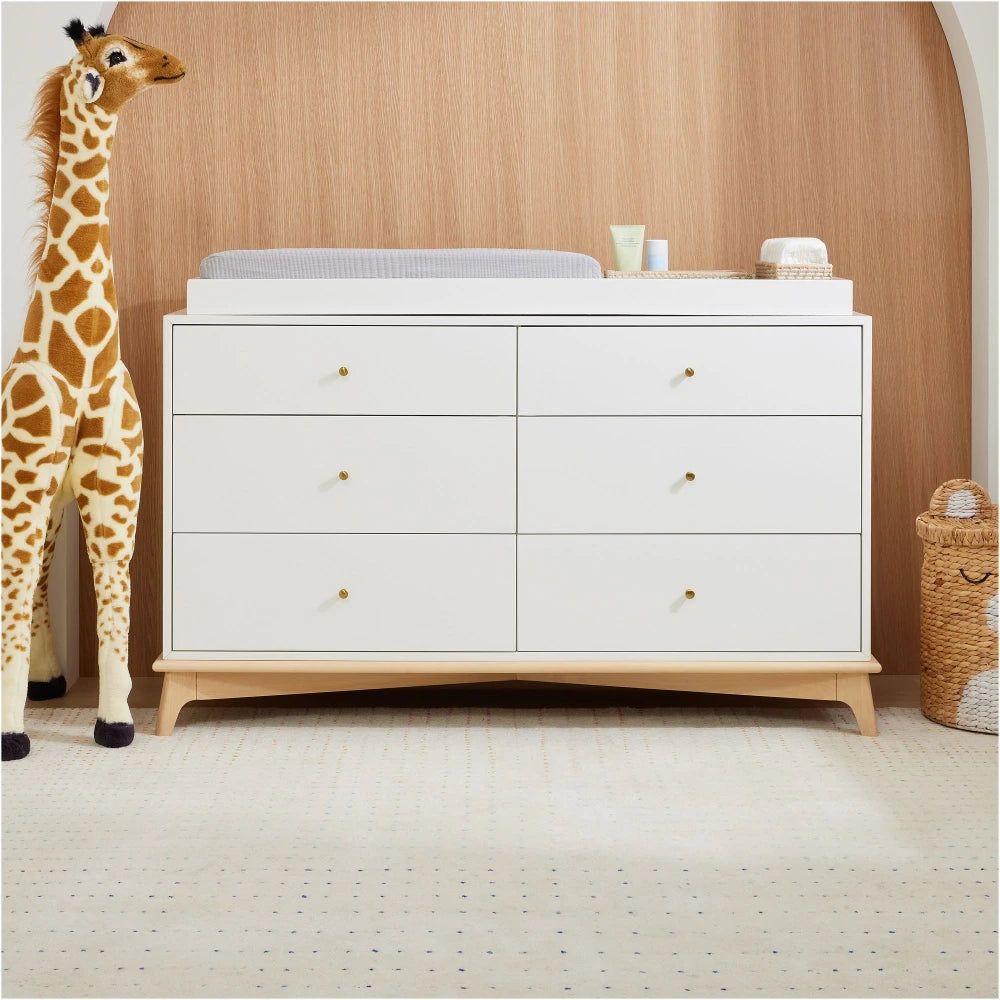 PLUME – Contemporary Design Changing Table in White & Oak Brown