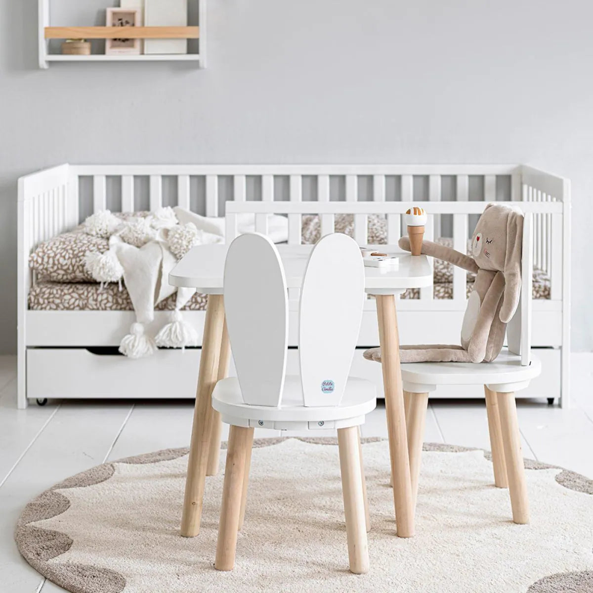 CELLO – Minimalist White Toddler Bed with Storage