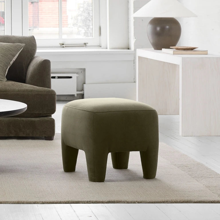 LUNAIR – Oliver Green Modern Style Square Ottoman Stool