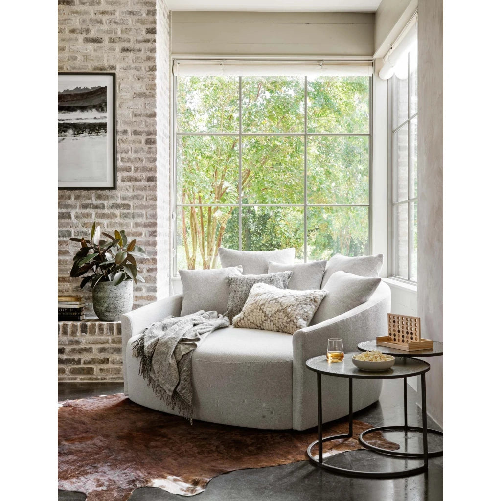 SELENE – Light Grey Round Cuddle Chair