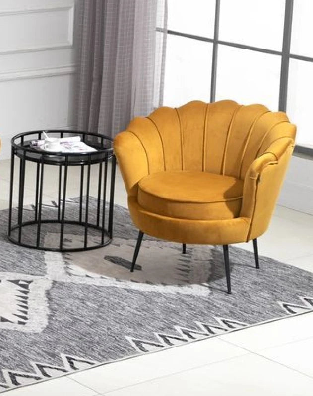 SARA – Yellow Shell Back Cocktail Chair