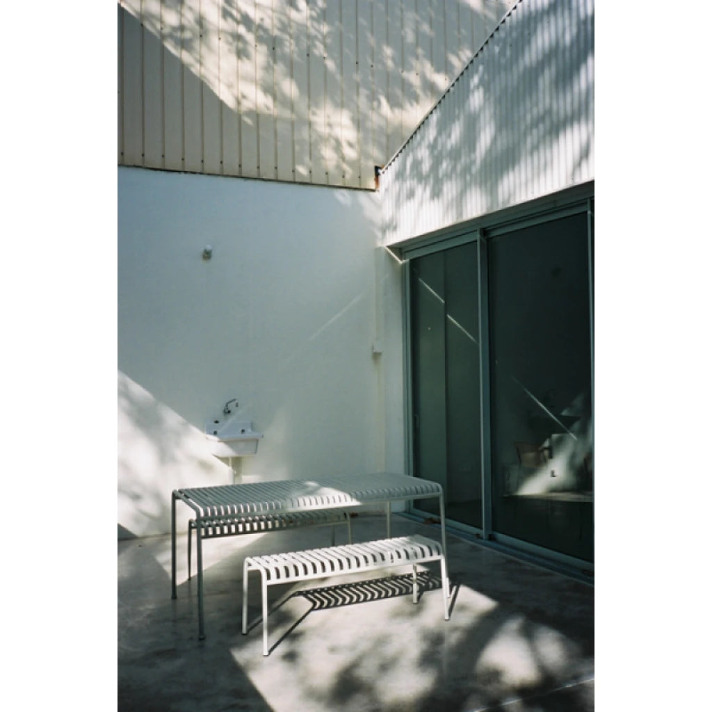 MELL – Sky Grey Outdoor Metallic Bench