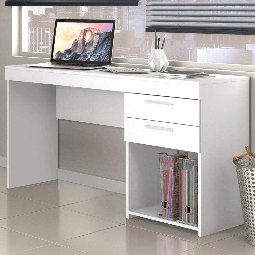 WALIYA – Open Shelf Writing Desk with Storage Drawers