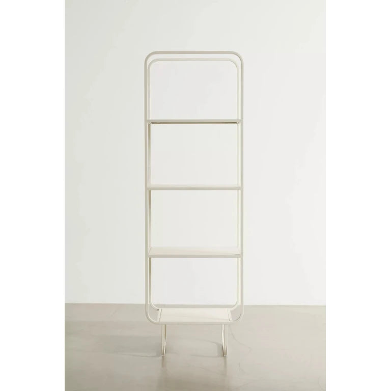 POMPOUS – Curved Edges Metallic Bookshelf White