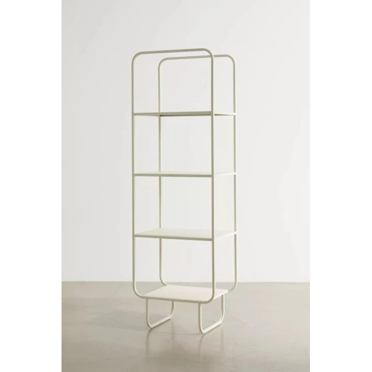 POMPOUS – Curved Edges Metallic Bookshelf White