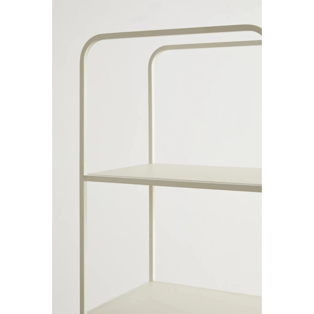 POMPOUS – Curved Edges Metallic Bookshelf White