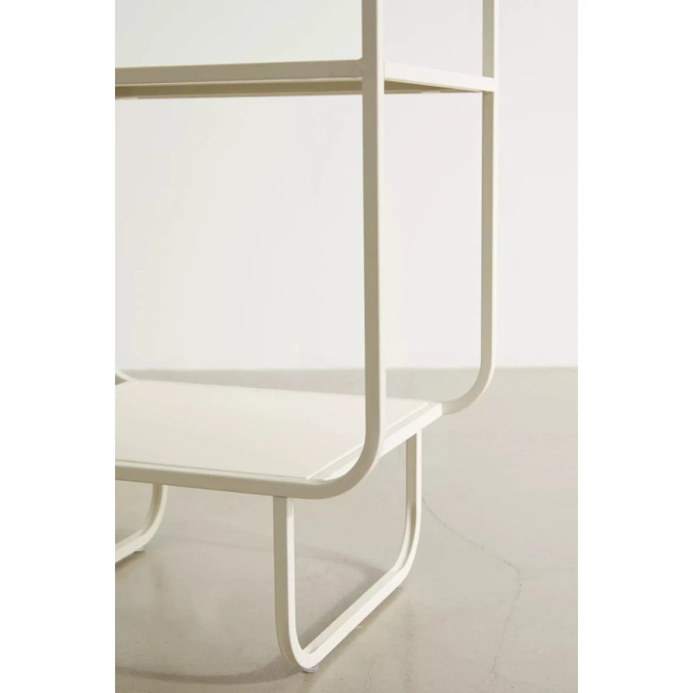 POMPOUS – Curved Edges Metallic Bookshelf White